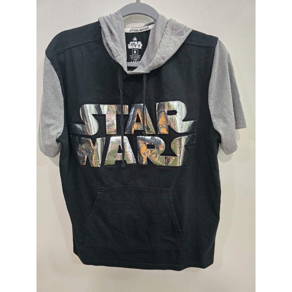 Disney Parks Star Wars Women’s Size Medium Black & Gray Hoodie w/Silver Letters